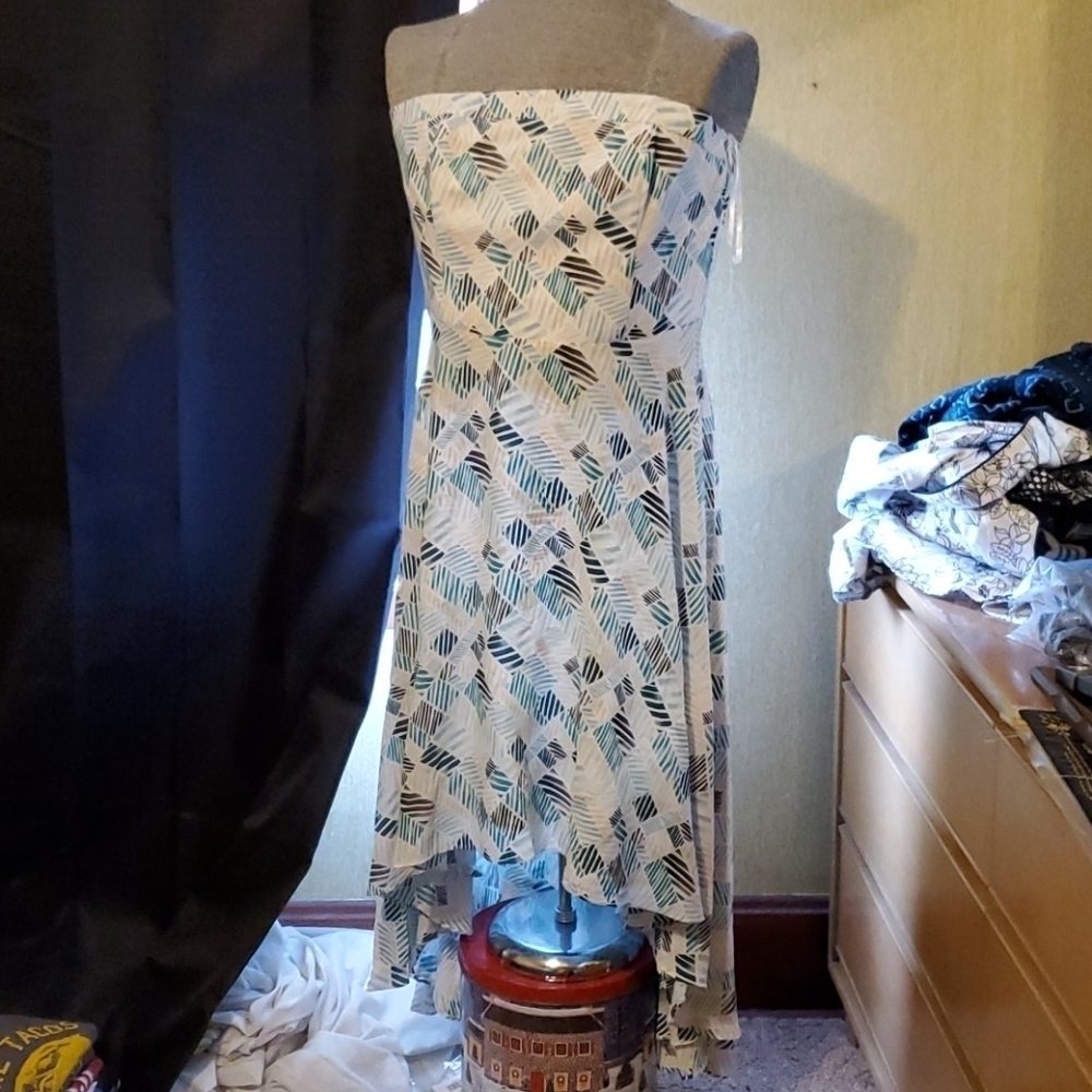 NWT WHBM SZ 14 Print sleeveless hi-lo dress